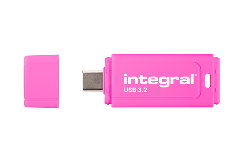 Integral Neon-C 128GB USB-C 3.2 GEN1 DRIVE (USB3.1 USB3.0) PINK UP TO R-150 W-30 MBS