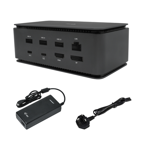 i-tec USB4 Metal Docking station Dual 4K HDMI DP with Power Delivery 80 W + Universal Charger 100 W