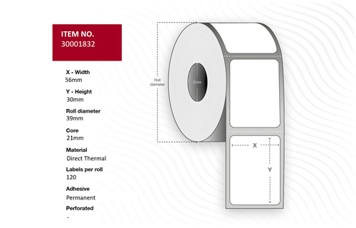 Capture 30001832 printer label White
