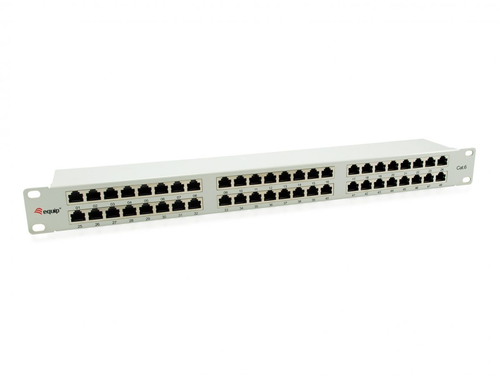 Equip 48-Port Cat.6 Shielded Patch Panel, Light Grey