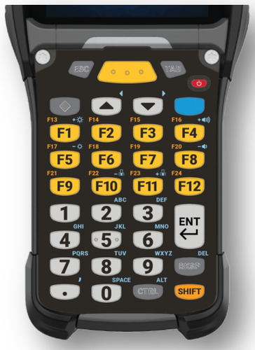 Zebra KYPD-MC9334FNR-01 mobile device keyboard Alphanumeric English Black, Grey, Yellow