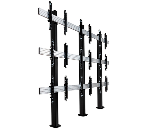 B-Tech SYSTEM X - 3 x 3 Universal Bolt-Down Videowall Mounting System with Micro-Adjustment for 55-60" screens