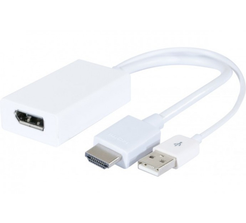 Hypertec 127389-HY video cable adapter 0.14 m DisplayPort HDMI + USB White