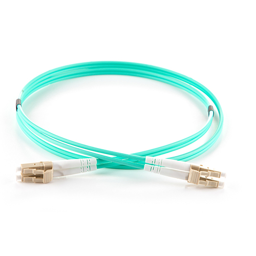 connektgear 1m Duplex Fibre Optic Multi-Mode Cable OM3 50/125 Micron LC to LC - Aqua