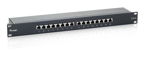 Equip 16-Port Cat.6 Shielded Patch Panel, Black