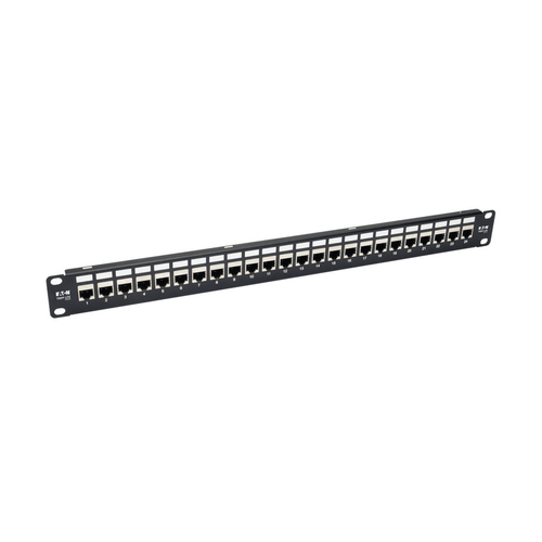 Tripp Lite N254-024-SH-6A 24-Port 1U Rack-Mount STP Shielded Cat6a Feedthrough Patch Panel, RJ45 Ethernet, TAA