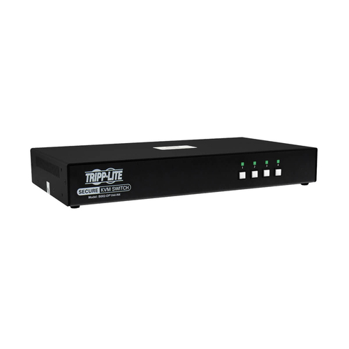 Tripp Lite B002-DP1A4-N4 Secure KVM Switch, 4-Port, Single Head, DisplayPort to DisplayPort, 4K, NIAP PP4.0, Audio, TAA