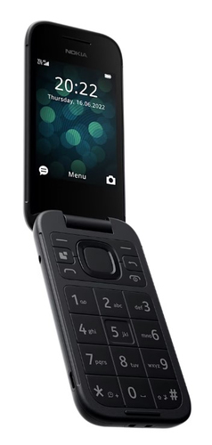 HMD Nokia 2660 Flip - 4G, VoLTE, 2,8"+1,77", 0,3MP, 48MB/128MB, Black