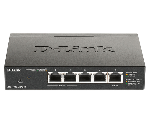 D-Link 5-Port Gigabit PoE Smart Managed Switch with 1 PD port