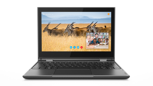 Lenovo 300e 2nd Gen (AMD) AMD 3000 3015e Hybrid (2-in-1) 29.5 cm (11.6") Touchscreen HD 4 GB DDR4-SDRAM 128 GB SSD Wi-Fi 6 (802.11ax) Windows 10 Pro Black