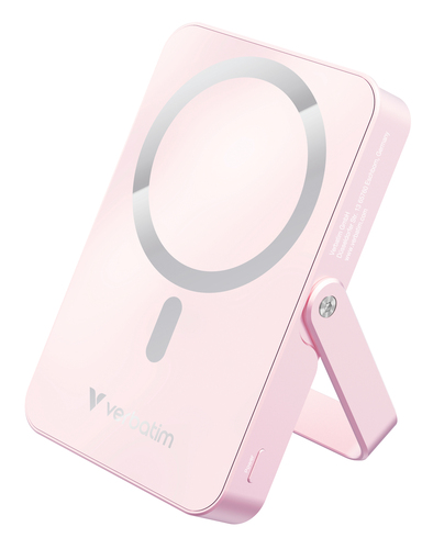 Verbatim Charge 'n' Go Magnetic Wireless Power Bank with stand - 10000 mAh Pink