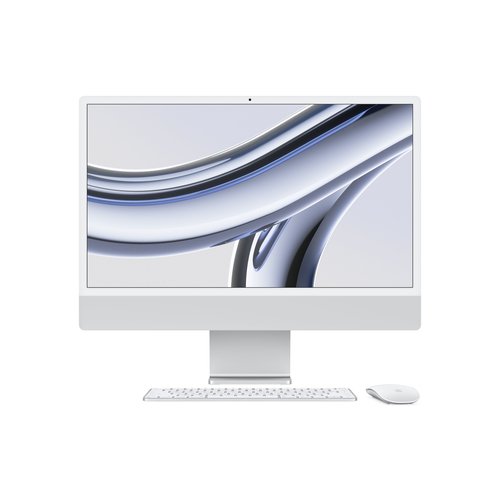 iMac 24-inch Silver - M3 chip with 8-core CPU, 8-core GPU and 16-core Neural Engine - 8GB RAM - 256GB SSD storage - Magic Mouse - Magic Keyboard - British - UK Power