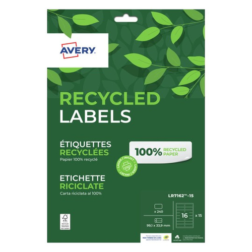 Avery LR7162-15 printing paper A4 (210x297 mm) 15 sheets White