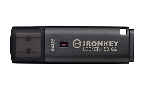 Kingston Technology IronKey 64GB Locker Plus 50 G2, FIPS 197, AES-256