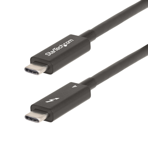 StarTech.com 6.6ft (2m) Active Thunderbolt 4 Cable, 40Gbps, 100W Power Delivery, 4K/8K Video, Intel-Certified Thunderbolt Cable - Compatible w/ USB4/Thunderbolt 4/ USB 3.2/ USB Type-C/DisplayPort/Thunderbolt 3