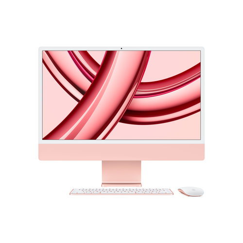 iMac 24-inch Pink - M3 chip with 8-core CPU, 10-core GPU and 16-core Neural Engine - 8GB RAM - 512GB SSD storage - Gigabit Ethernet - Magic Mouse - Magic Keyboard with Touch ID - British - UK Power