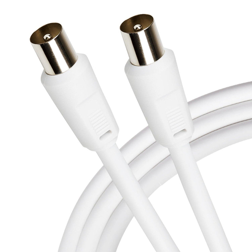 Maplin TV Aerial Cable Coaxial RF Male to RF Male - White