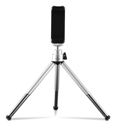 Hama Fancy 2in1 Mini Tripod for Mobile Phone & Camera (¼), Travel Tripod, 16cm, silver
