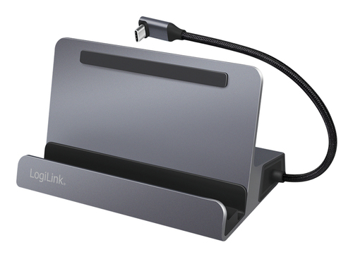 LogiLink UA0408 mobile device dock station Universal Black, Silver