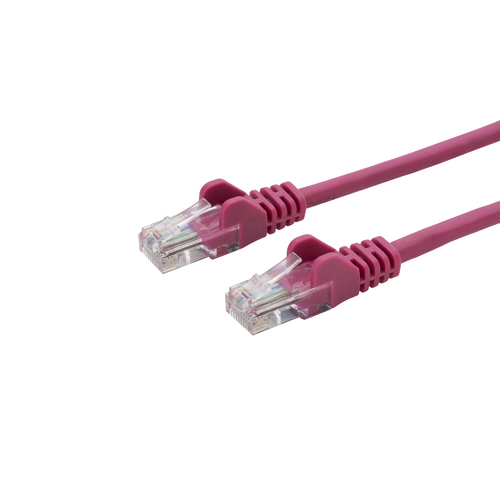 connektgear 20m RJ45 CAT5e UTP Stranded Flush Moulded Network Cable - 24AWG - Pink