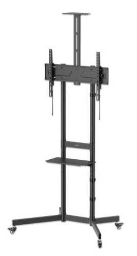 Manhattan Economy Height-Adjustable Multimedia TV Cart, for 37" to 70" Displays