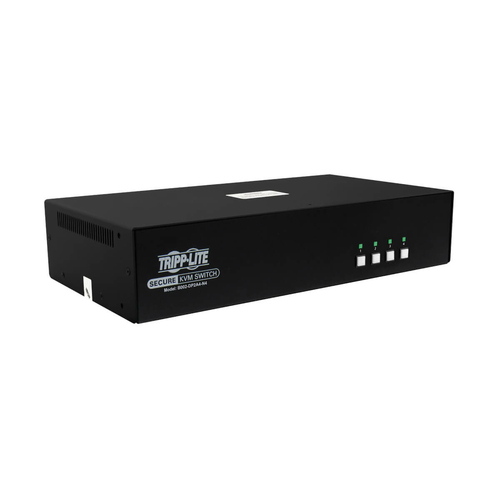 Tripp Lite B002-DP2A4-N4 Secure KVM Switch, 4-Port, Dual Head, DisplayPort to DisplayPort, 4K, NIAP PP4.0, Audio, TAA