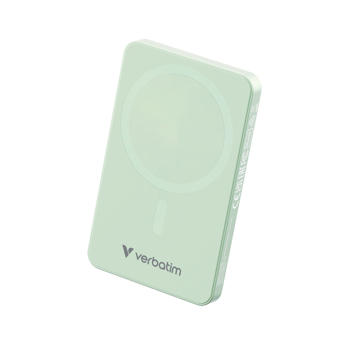 Verbatim Charge 'n' Go Essentials Magnetic Wireless Power Bank 5000 mAh Green