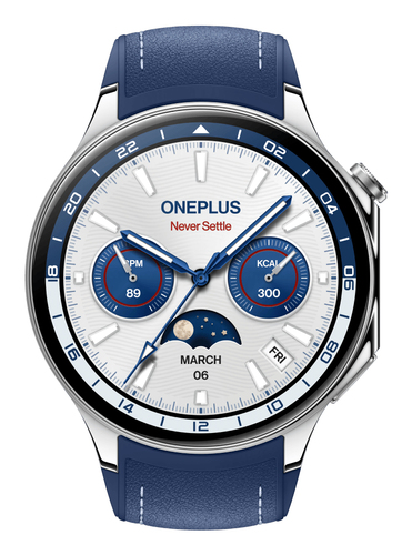 OnePlus Watch 2 3.63 cm (1.43") AMOLED 47 mm Digital 466 x 466 pixels Touchscreen Blue Wi-Fi GPS (satellite)