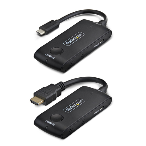 StarTech.com Wireless USB-C to HDMI Extender for Meeting Rooms and Huddle Spaces, 4K 60Hz, 65ft Range, USB Powered, Plug-and-Play Transmitter and Receiver Kit