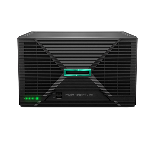 HPE ProLiant MicroServer Gen11 E-2414 2.6GHz 4-core 1P 16GB-U VROC 4LFF-NHP 180W External PS Server