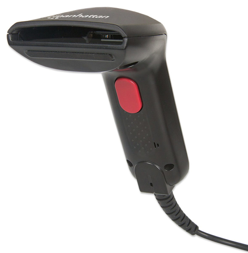 Manhattan Contact CCD Handheld Barcode Scanner, USB, 60mm Scan Width, Cable 152cm, Max Ambient Light 5,000 lux (sunlight), Black, Three Year Warranty
