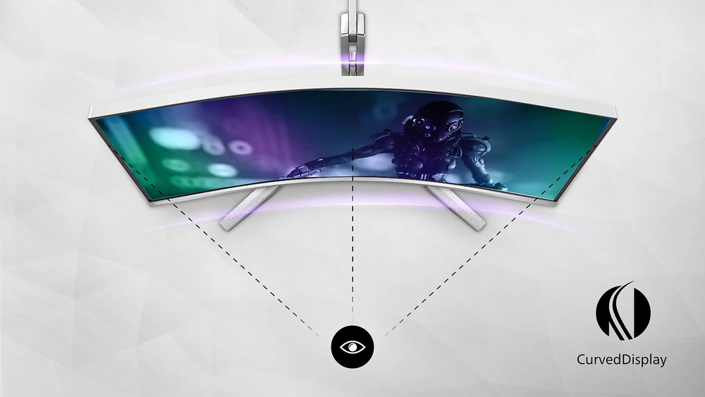 Curved display design for a more immersive experience