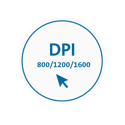 Triple DPI settings (800, 1200, 1600)